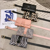 Women Envelope Waist Bag PU Leather Clutch Cell Phone Purse Chest Bags