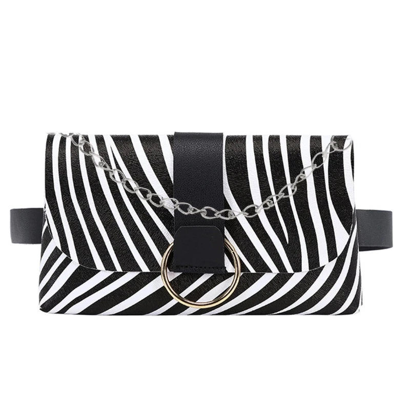 Women Envelope Waist Bag PU Leather Clutch Phone Purse Chest Bag