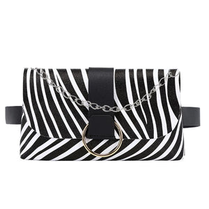 Women Envelope Waist Bag PU Leather Clutch Cell Phone Purse Chest Bag