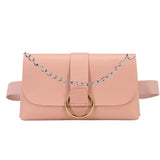 Women Envelope Waist Bag PU Leather Clutch Cell Phone Purse