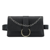 Women Envelope Waist Bag PU Leather Clutch Cell Phone Purse