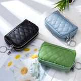 Women Leather Double Layer Zipper Wallets Organizer Purses