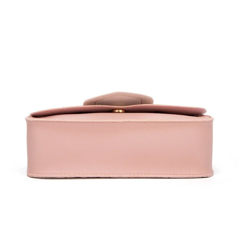 Mini PU Leather Messenger Bag Metal Decorative Shoulder Crossbody Phone Bag