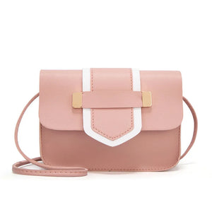 Mini PU Leather Messenger Bag Metal Decorative Shoulder Crossbody Phone Bag