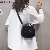 Embroidered Canvas Crossbody Bag for Women Small Plush Shoulder Purse