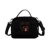 Women Mini Plush Shoulder Bag Small Canvas Cross Body Bags