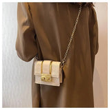 Women Mini Crossbody Bag Lock Flap Small Purse Solid Shoulder Messenger