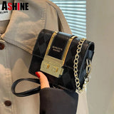 Women Mini Crossbody Bag Lock Flap Small Purse Solid Shoulder Messenger