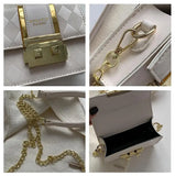 Women Mini Crossbody Bag Lock Flap Small Purse Solid Shoulder Messenger