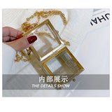 Acrylic Shoulder Bag Rhinestones Chain Crossbody Box Shape