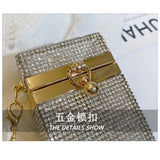 Acrylic Shoulder Bag Rhinestones Chain Crossbody Box Shape