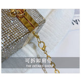 Acrylic Shoulder Bag Rhinestones Chain Crossbody Box Shape