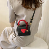 Mini Heart Shaped Leather Crossbody Bag for Women