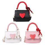 Mini Heart Shaped Leather Crossbody Bag for Women