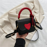 Mini Heart Shaped Leather Crossbody Bag for Women