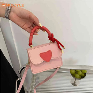 Mini Heart Shaped Leather Crossbody Bag for Women