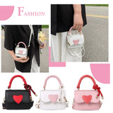 Mini Heart Shaped Leather Crossbody Bag for Women