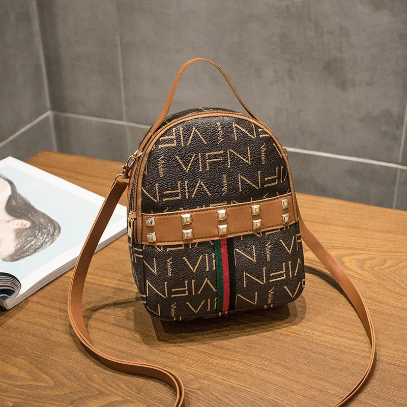 Women Mini Shoulder Bag Willow Ribbon Letter Pattern Small Backpack