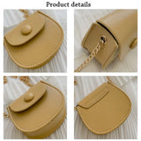 Mini Shoulder Bags Women Handbags Chain Saddle Bag PU Leather Crossbody