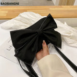 Women Big Bow Canvas Shoulder Bag Evening Clutch Bags Purse Crossbody