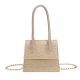 Print Straw Woven PU Leather Tote for Women