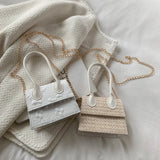 Print Straw Woven PU Leather Tote for Women