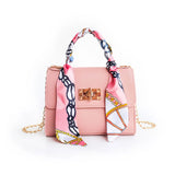 Women Small Square Pack Shoulder Bag Silk Scarf Messenger Crossbody Bag