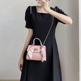 Women Small Square Pack Shoulder Bag Silk Scarf Messenger Crossbody Bag