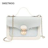 Women Mini Square Pack Shoulder Bag Star Sequin Messenger Crossbody
