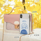 Women Mini Square Pack Star Sequin Crossbody Bag Pink