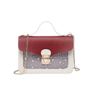 Women Mini Small Square Shoulder Bag Star Sequin Messenger Crossbody Bag
