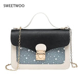 Women Mini Square Pack Shoulder Bag Star Sequin Messenger Crossbody