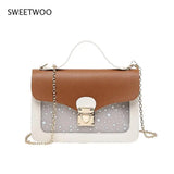 Women Mini Square Pack Shoulder Bag Star Sequin Messenger Crossbody