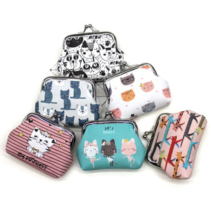 Cartoon Cat Mini Wallet for Women Girls Kids Clutch Money Bags