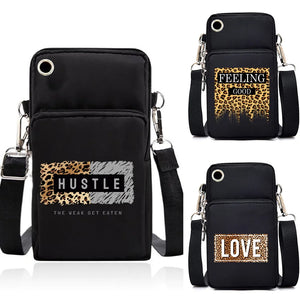 Women Galaxy S22 Waterproof Messenger Bag Purse Leopard Wrist Pack