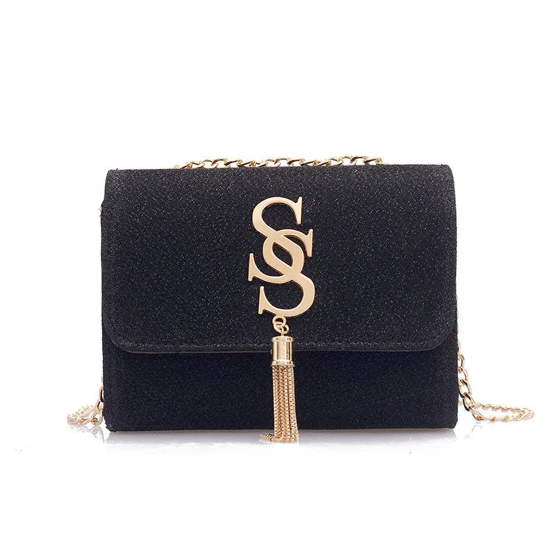 Women Small Tassel Chain Messenger Crossbody Shoulder Bag Handbags