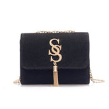 Women Small Tassel Chain Messenger Crossbody Shoulder Bag Handbags