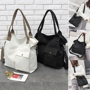 Japanese Harajuku Canvas Messenger Bag for Women - Large Capacity