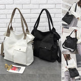 Japanese Harajuku Canvas Messenger Bag for Women - Large Capacity