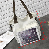 Japanese Harajuku Canvas Messenger Bag for Women - Large Capacity