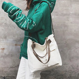 Japanese Harajuku Canvas Messenger Bag for Women - Large Capacity