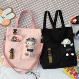 Women Bear Cartoon Canvas Bag Student School Shoulder Crossbody Messenger