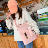 Women Bear Cartoon Canvas Bag Student School Shoulder Crossbody Messenger