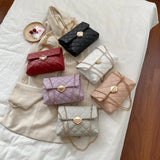 Women Diagonal houlder Fahion Lock Rhombu Chain Crobody Clutch Bag
