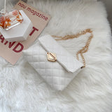 Women Diagonal houlder Fahion Lock Rhombu Chain Crobody Clutch Bag