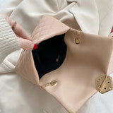 Women Diagonal houlder Fahion Lock Rhombu Chain Crobody Clutch Bag