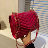 Women Fashion Solid Color Mini Chain Clutch Bag