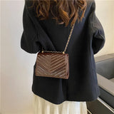 Women Fashion Solid Color Mini Chain Clutch Bag