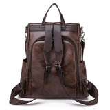 Women Vintage Anti-theft Backpack Large Capacity School Shoulder Bag