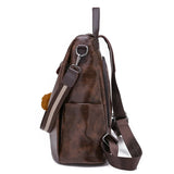 Women Vintage Anti-theft Backpack Large Capacity School Shoulder Bag